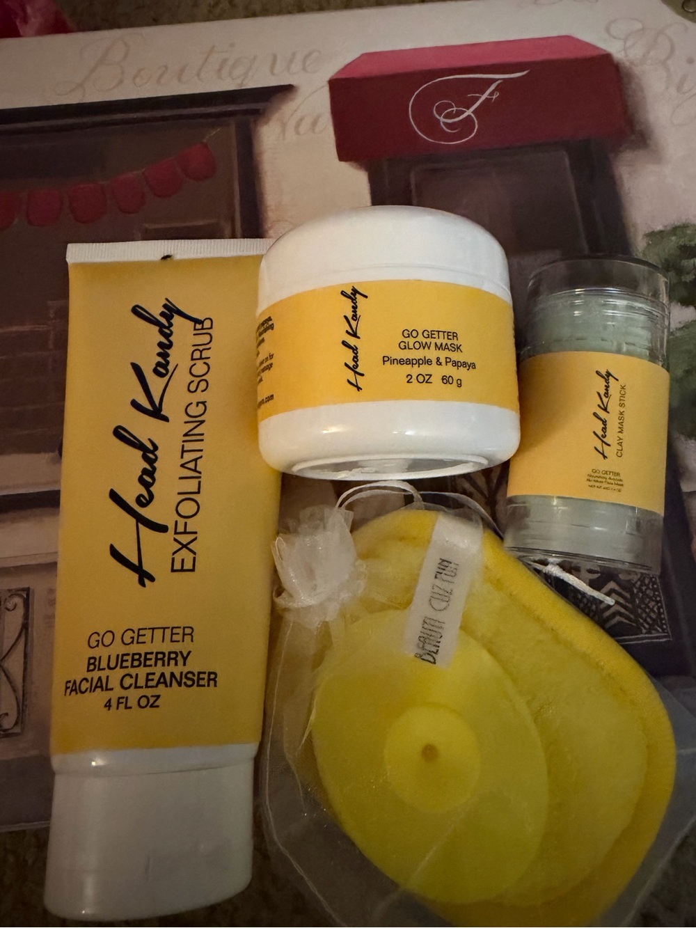 Head Kandy Go Getter Yellow Exfoliating Scrub & Mask Set - Facial Cleanser